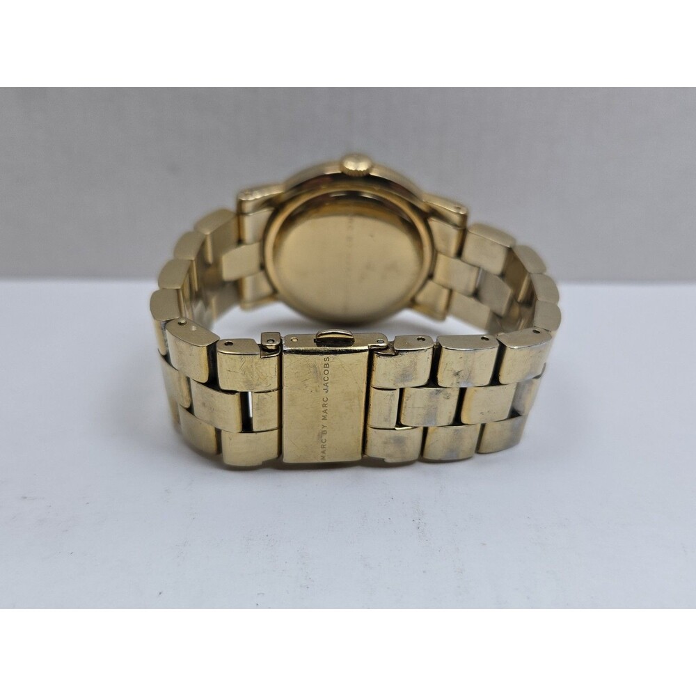 Marc Jacobs Amy Aqua Blue Gold Tone Womens 36mm Dress Watch Classic New Battery - Picture 8 of 14